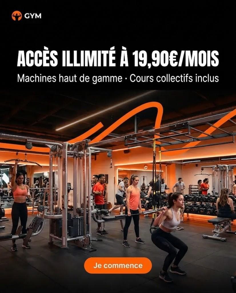 Créative publicitaire pour une salle de sport